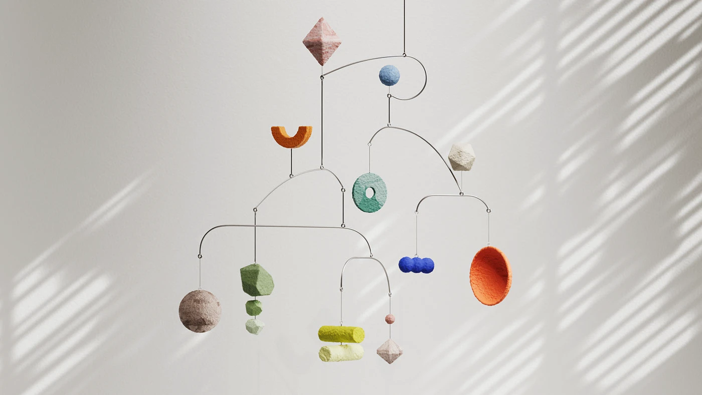 ceramic materials handmade set design art direction 3d design lighting models acrylic papermache