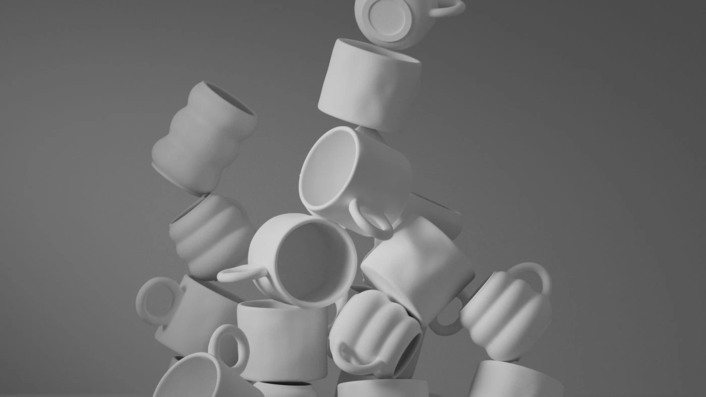 ceramic materials handmade set design art direction 3d design lighting models acrylic papermache